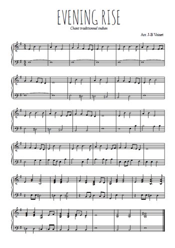Téléchargez l'arrangement pour piano de la partition de Evening rise en PDF